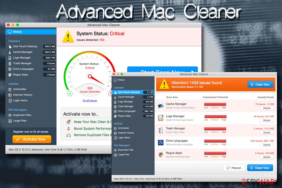 advance mac cleaner issues
